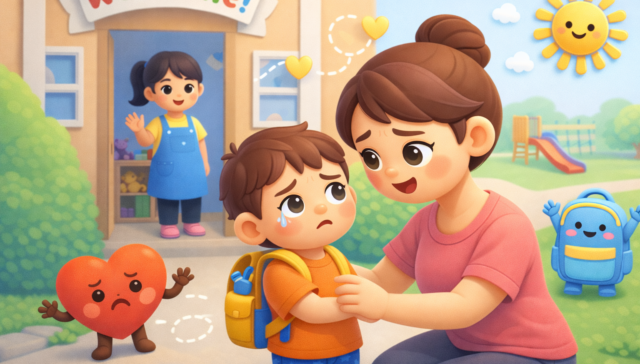 Separation Anxiety: Preparing Your Child (and Yourself) for Preschool Drop-Offs The peeling of tiny fingers off your leg. The tear-streaked face. The wail of "Don't leave me!" that echoes down the hallway as you walk away. Preschool drop-off separation anxiety is one of the most heart-wrenching experiences for a parent. It triggers our biological instinct to protect our young. You might spend the rest of your workday feeling guilty, wondering if you are traumatizing them. Here is the truth: Separation anxiety is normal. It is a sign of a healthy attachment. Your child loves you and feels safe with you, so naturally, they protest when you leave. But that doesn't make it easier. Here is how to handle the transition with confidence. 1. The "Sneak Out" Mistake Neve, ever sneak out while your child is distracted. You might think you are saving them tears, but you are actually breaking trust. If you vanish, the child learns that you might disappear at any moment. This creates hyper-vigilance, they won't let you out of their sight next time. Always say goodbye, even if it causes tears. 2. Keep It Short and Sweet The "Long Goodbye" is a trap. The longer you stay, hug, and negotiate, the more you validate their fear that something is wrong. Create a quick ritual: Give a hug. Give a "kiss in the palm" (The Kissing Hand method). Say your phrase: "Mommy always comes back." Leave. Once you say you are leaving, you must leave. If you hesitate or come back because they are crying, you teach them that crying works to keep you there. 3. Bridge the Separation Anxiety comes from the unknown. "When will I see you again?" Toddlers don't understand "at 3:00 PM." They understand events. Don't say: "I'll be back later." Do say: "I will pick you up after snack time." Give them something to look forward to: "When I pick you up, we will go to the park/read your favorite book." This "bridges" the gap between goodbye and hello. 4. Manage Your Own Emotions Children are emotional sponges. If you are anxious, teary, or hesitant at the door, they will absorb that fear. They think, "Mom looks scared to leave me here. This place must be dangerous." Fake it if you have to. Put on a big smile, project confidence, and save your own tears for the car. If you act like school is a safe, happy place, they will eventually believe you. 5. Create a "Transition Object" Allow them to bring a small piece of home with them. A small family photo in their backpack. A "bravery stone" (a smooth rock you painted together) in their pocket. A matching bracelet (one for you, one for them). Touching this object gives them a sensory connection to you when they feel lonely. The "Reunion" Matters When you pick them up, put your phone away. Get on their level. Open your arms. Let them know that you are delighted to see them. This reinforces the cycle: You leave, you return, and everything is okay. Most teachers will tell you that the child stops crying within 5 minutes of the parent leaving. The anticipation is often worse than the reality. Hang in there. You are building their resilience and independence, one drop-off at a time.